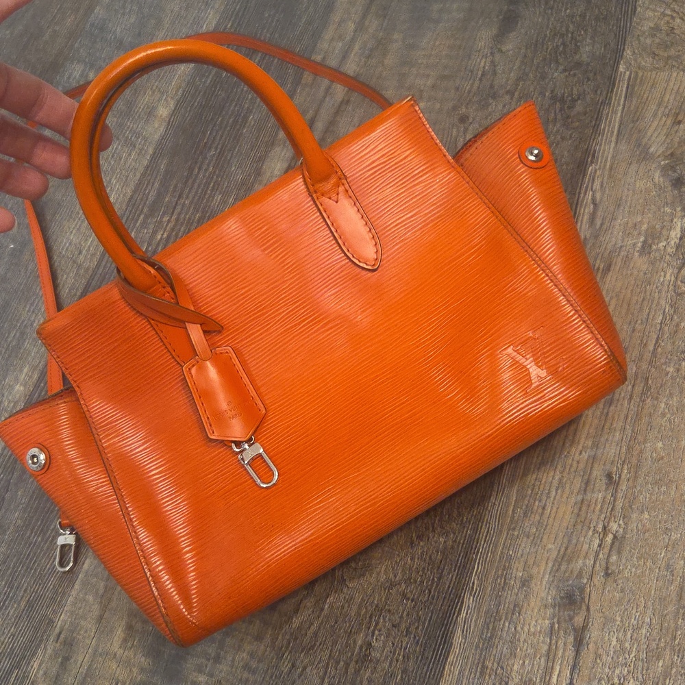 Louis Vuitton Marly MM Orange Epi Leather Crossbody Top Handle Removable Strap - Picture 3 of 17